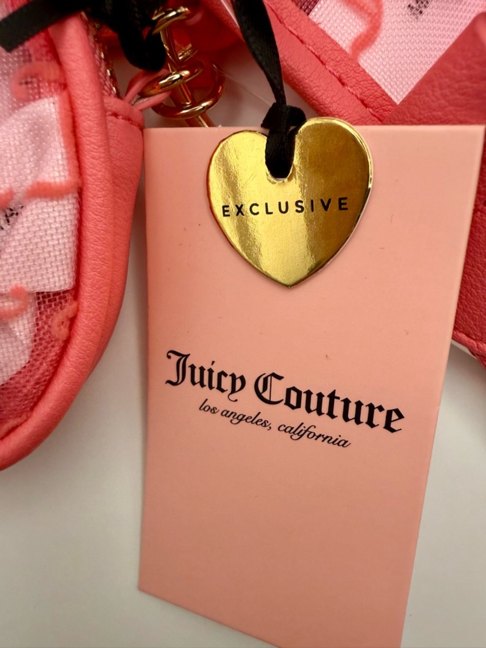 Juicy Couture Pink Lemonade Heart Accent Wristlet and Card Case Set - Picture 5 of 6
